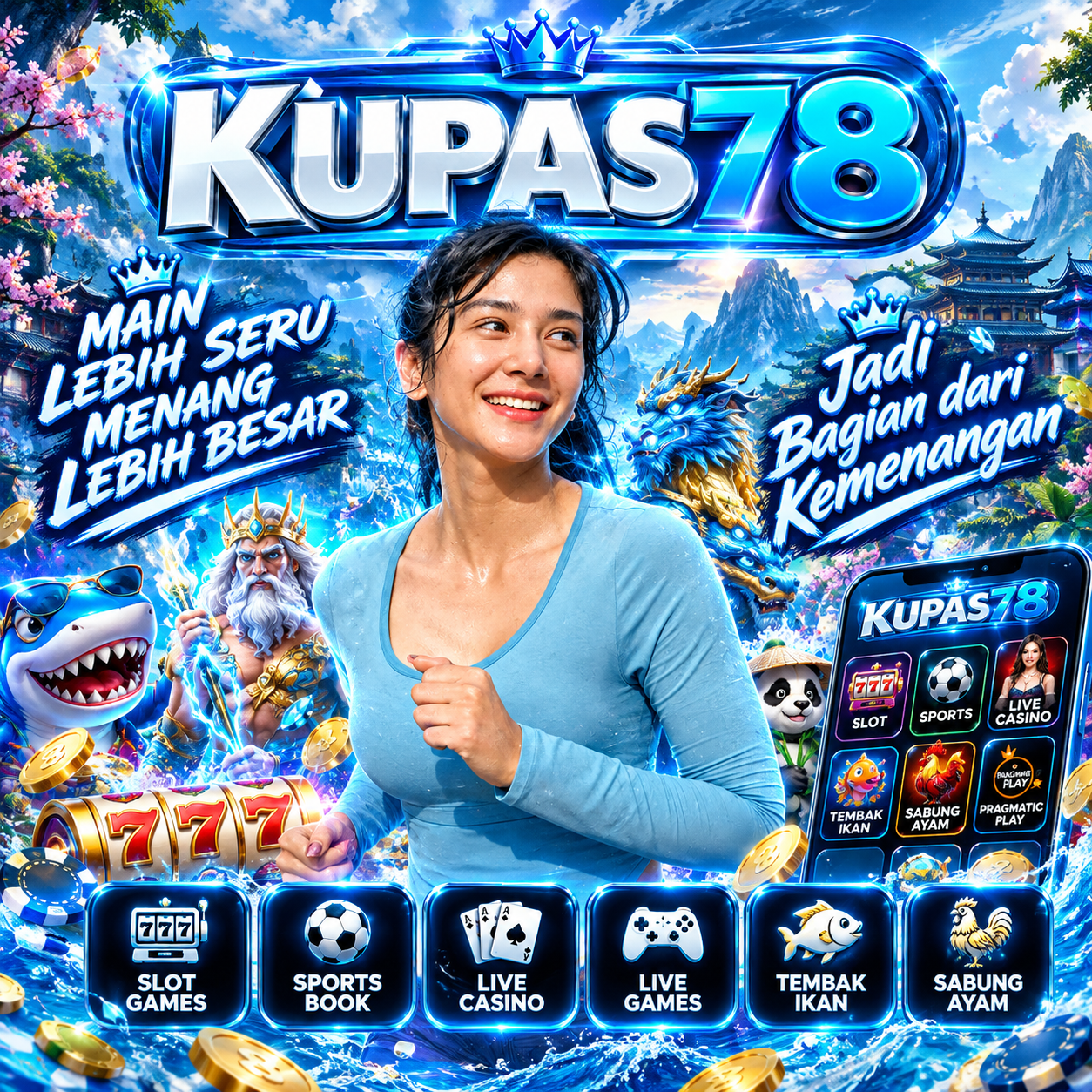 Tampilan platform KUPAS78 dengan desain modern dan responsif